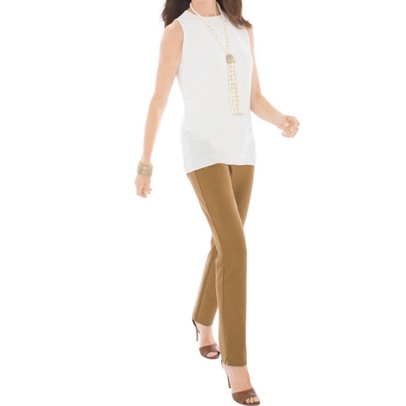 Chico’s Juliet Ankle Pant Ultimate Fit Brevity Brown Tan Ponte Knit Pants 2 NWT - Picture 15 of 16